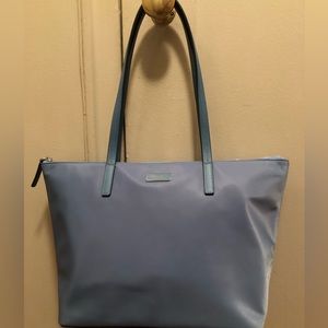 NWT Beautiful Kate Spade ♠️ sky blue leather trimmed nylon shoulder bag